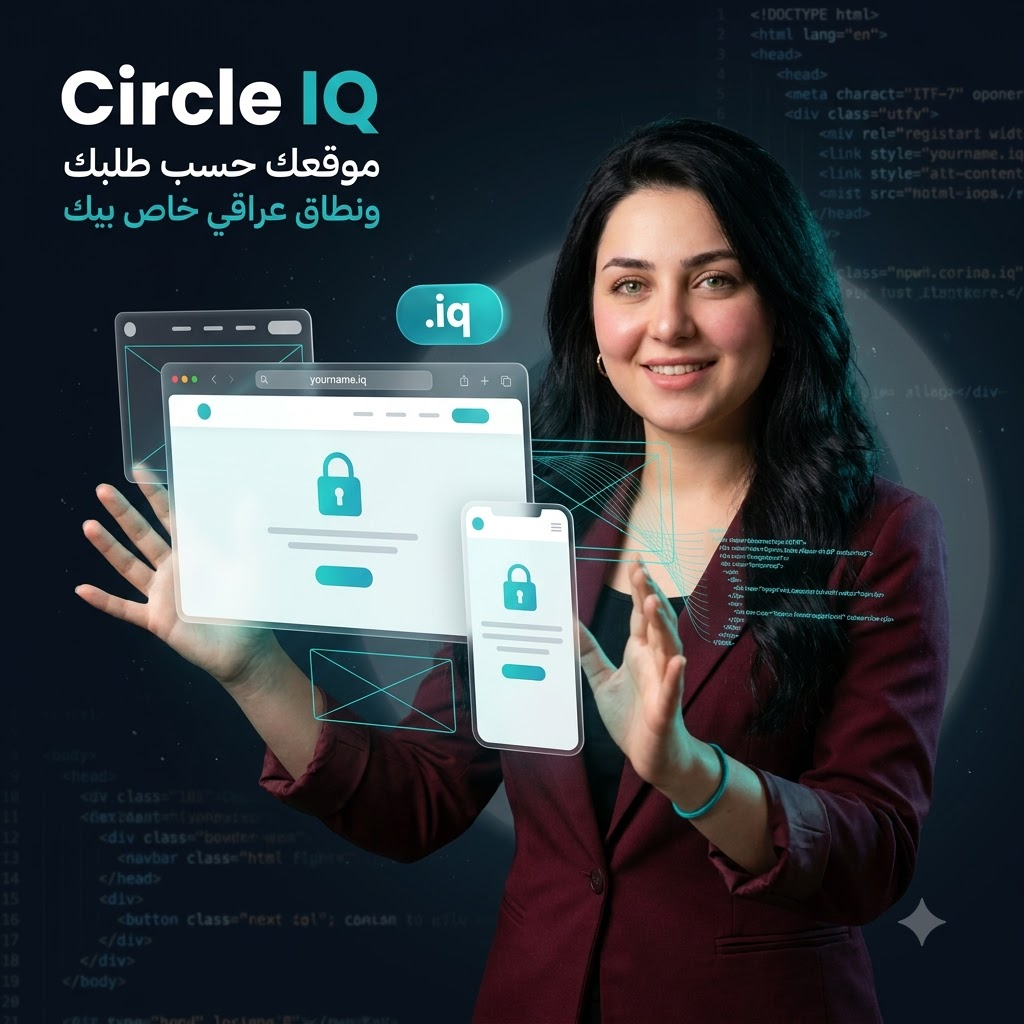 موقع الكتروني حسب الطلب مع دومين عراقي خاص بك